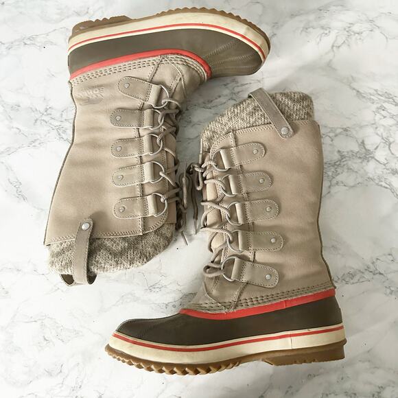 Sorel Joan of Arctic Knit Boot Women’s Size 8.5 Waterproof Winter Snow lace up - Picture 7 of 11